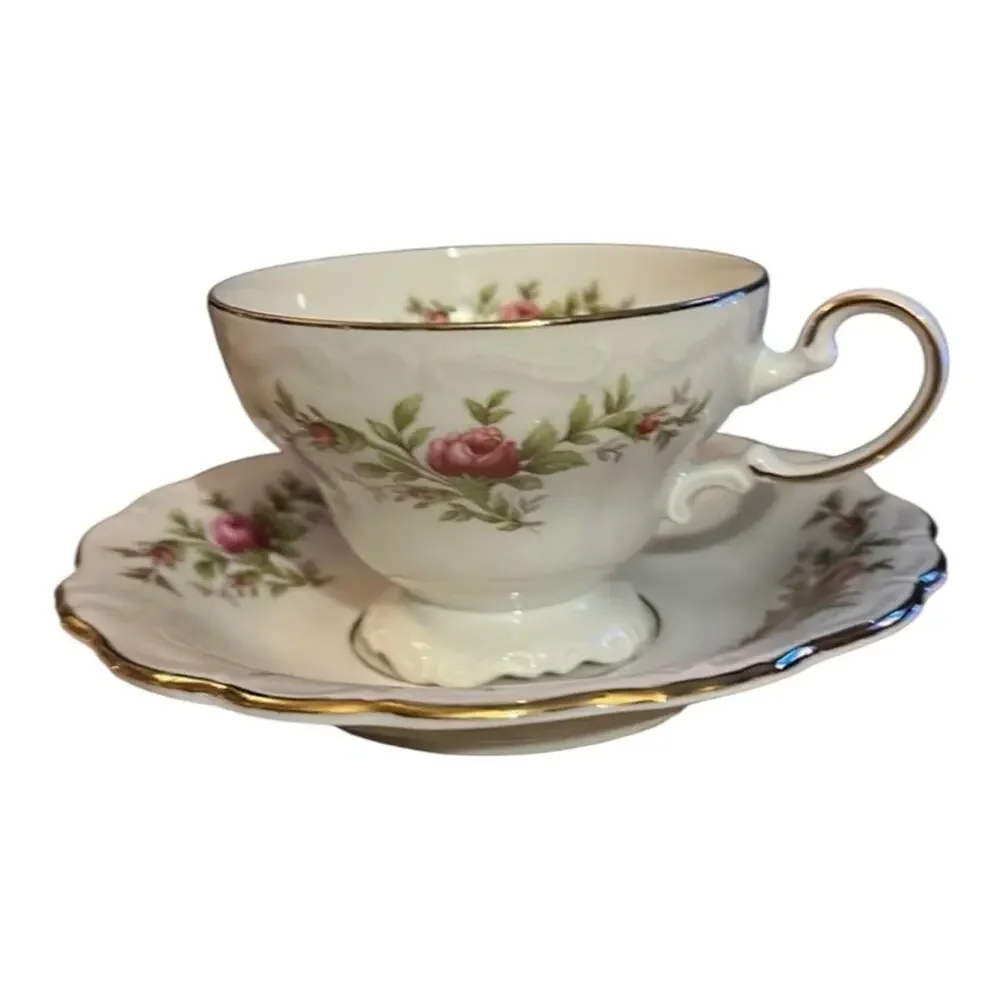 Vintage Johann Haviland Moss Rose 5 Piece Place Setting Traditions Fine China